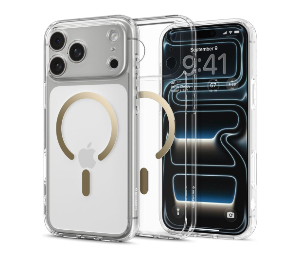 SPIGEN Ultra Hybrid Mag Magsafe do Iphone 17 Pro Clear/Gold 8800283314809 - 1359912 - zdjęcie 6
